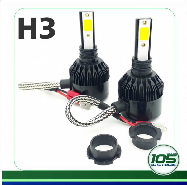 LÂMPADA SUPER LED H3 6000K 12V 6400LM